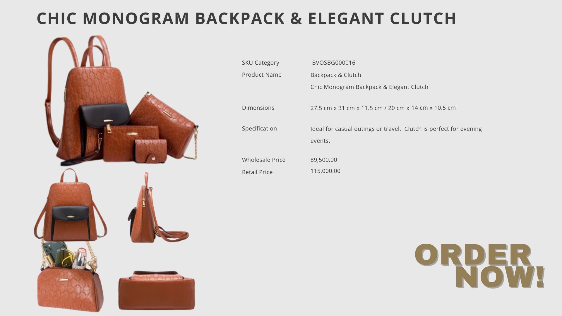 Monogram Backpack Set