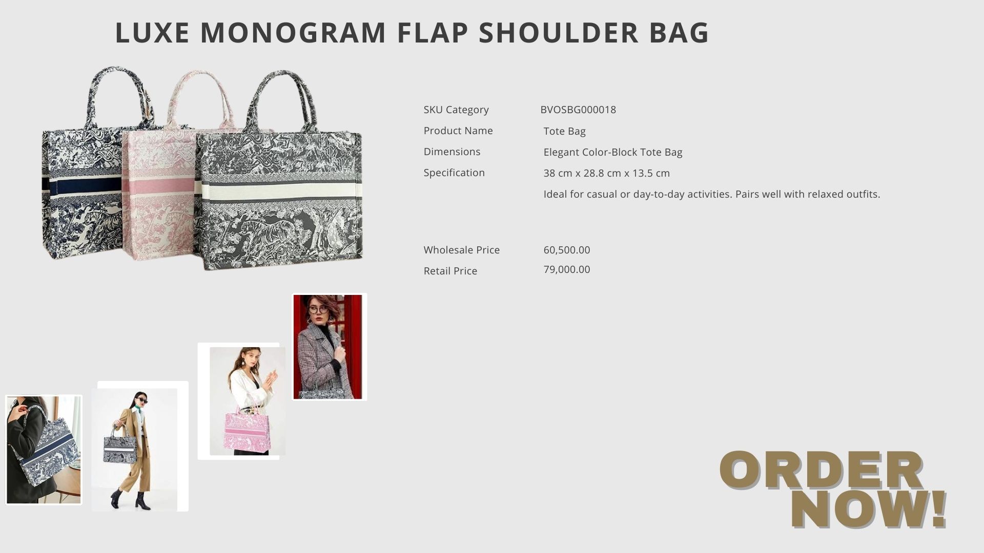 Elegant Color-Block Tote