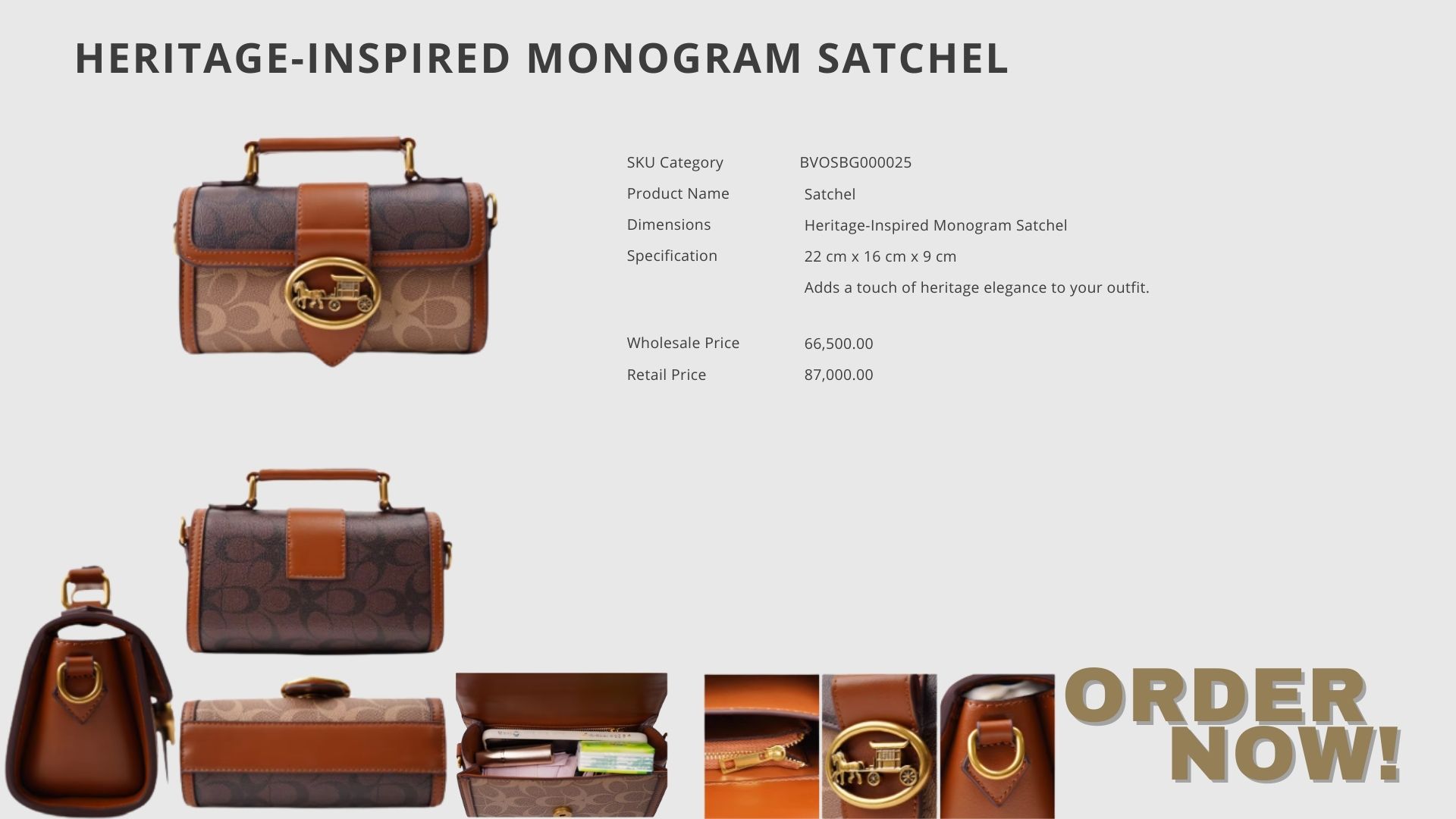 Heritage Monogram Satchel