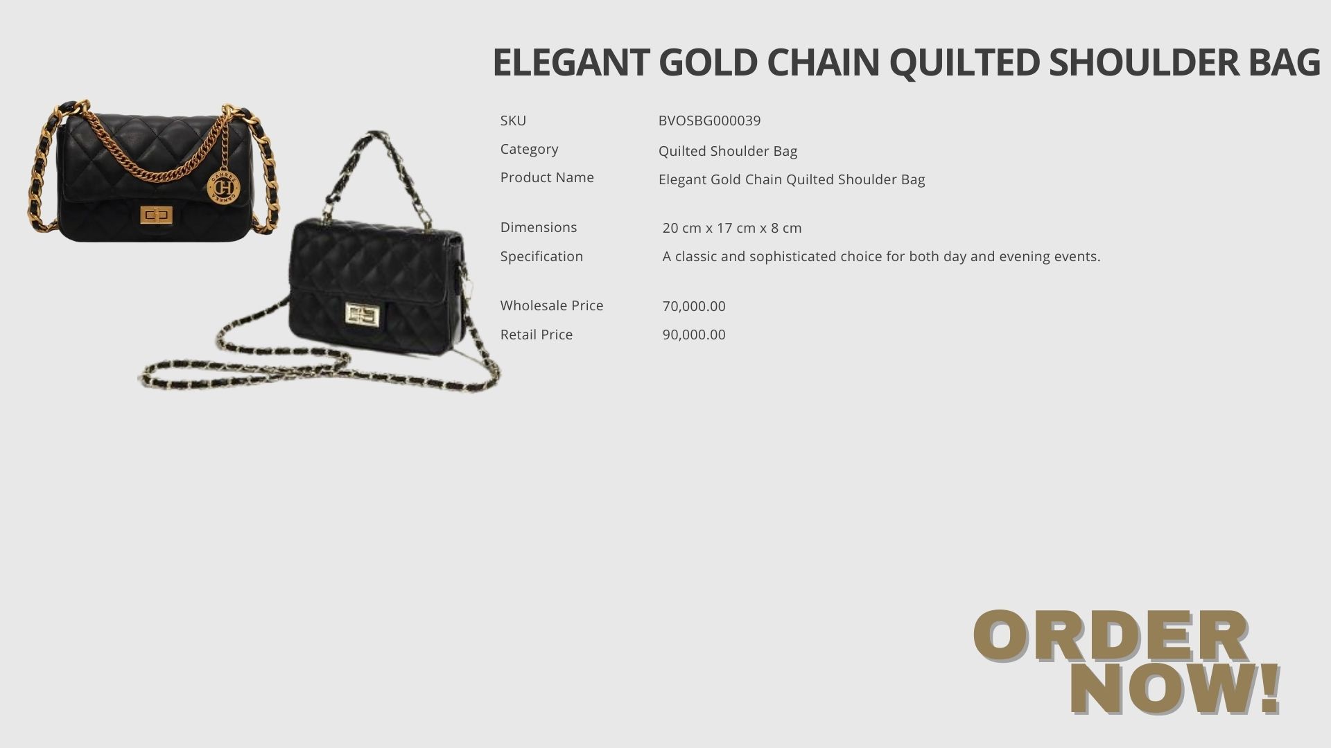 Elegant Gold Chain Quilted