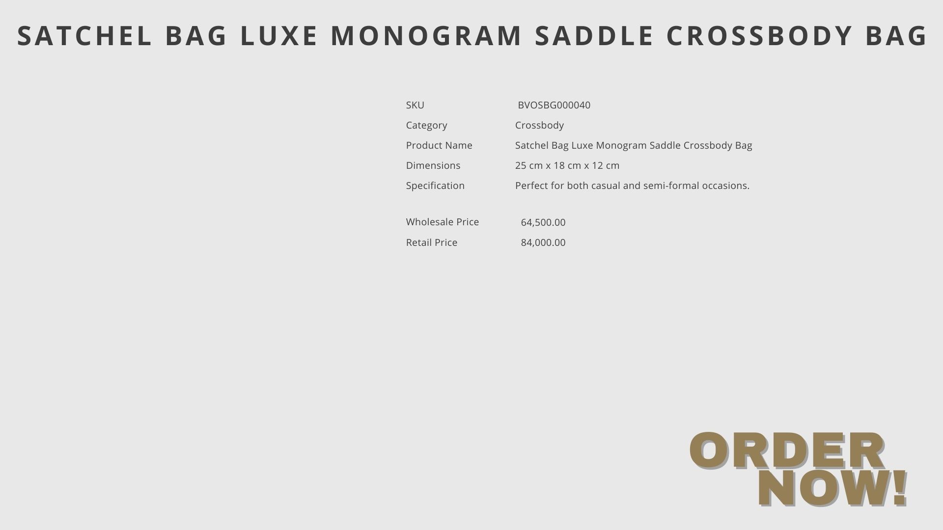 Luxe Monogram Saddle Crossbody