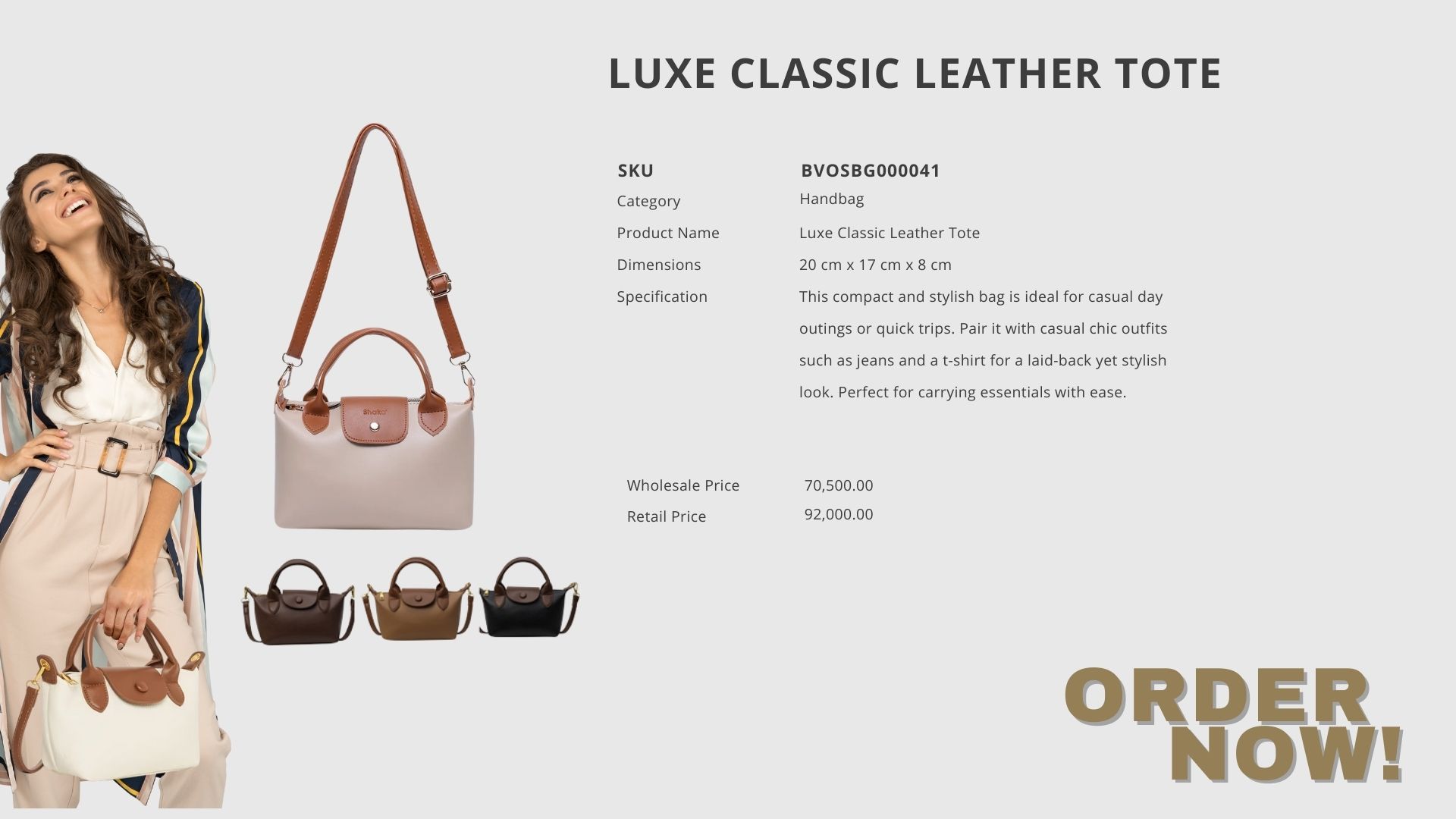 Luxe Classic Leather Tote