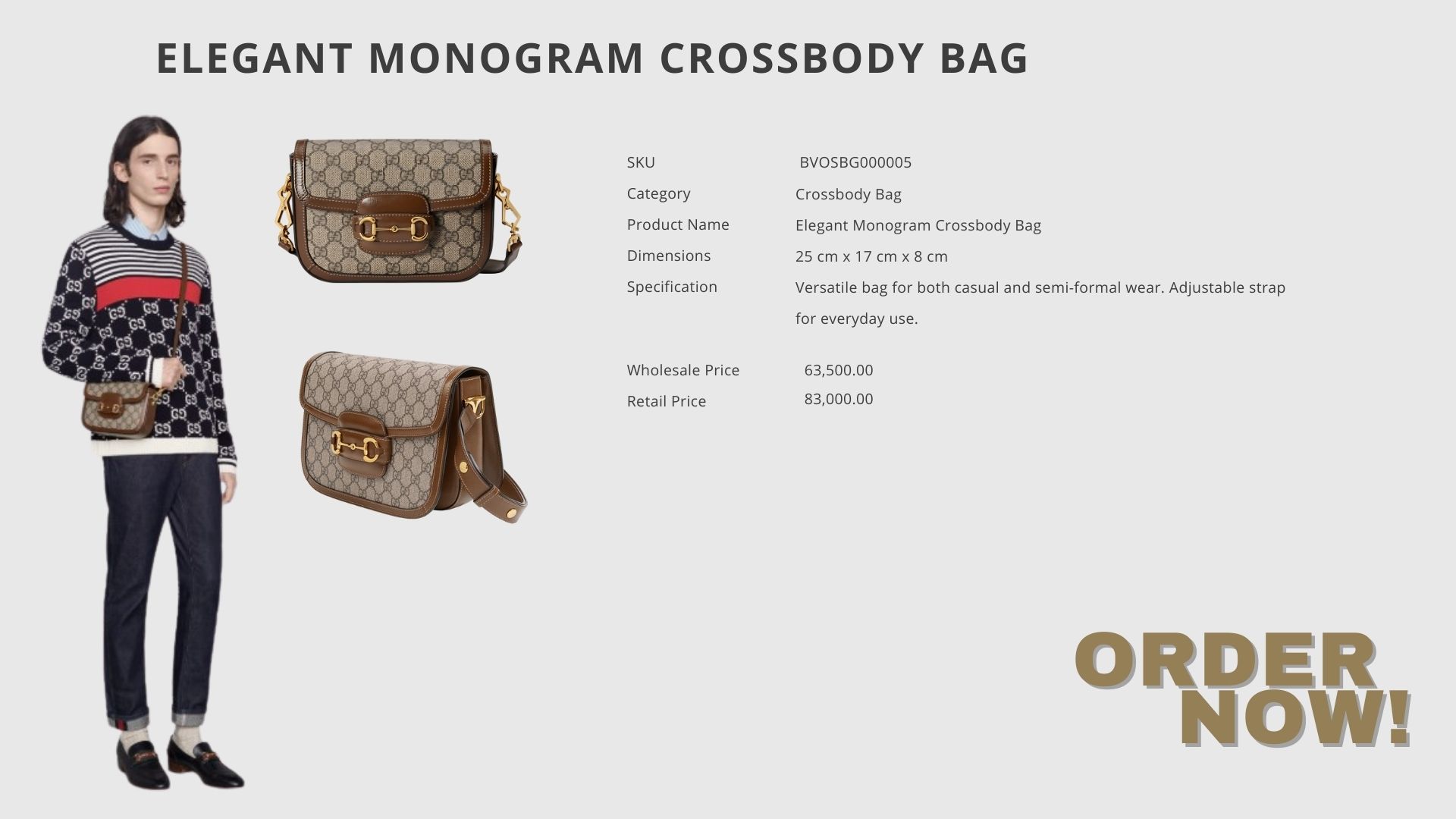 Elegant Monogram Crossbody