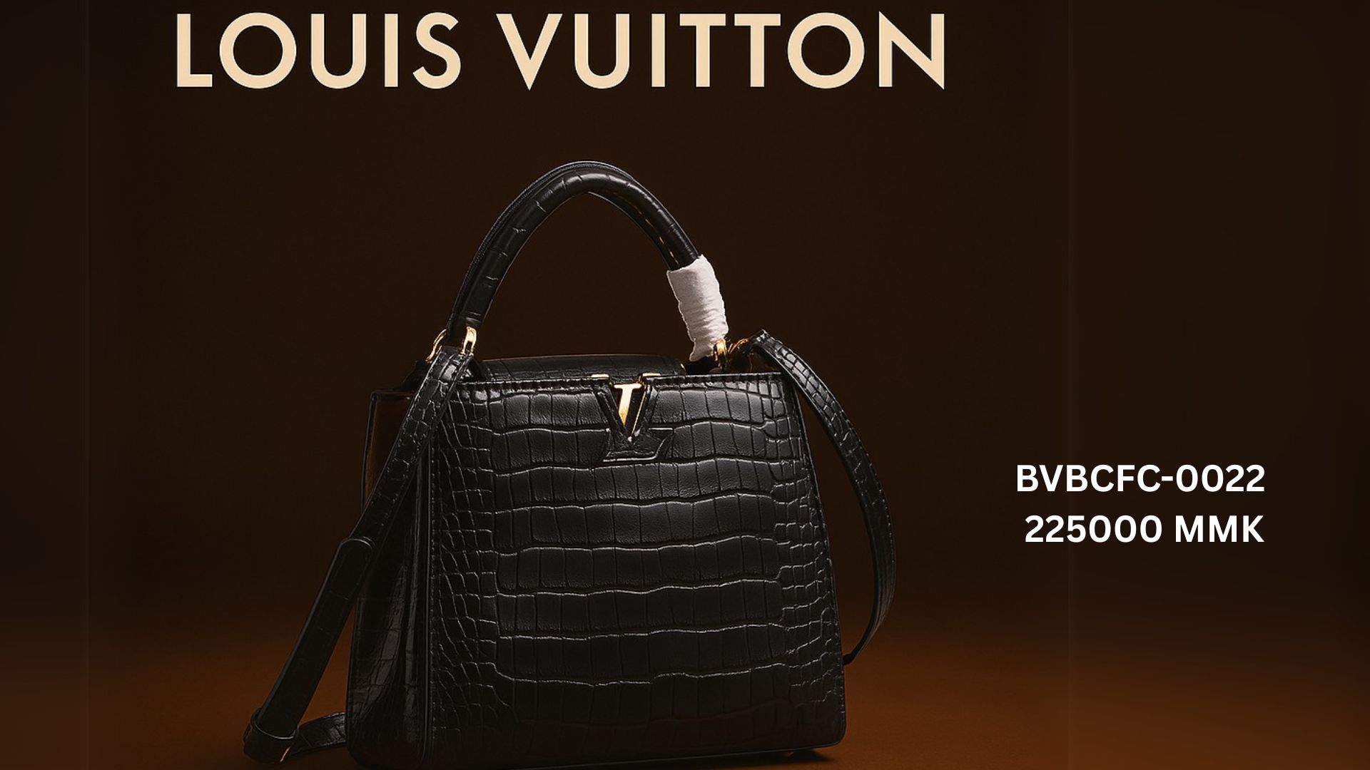 Croc-Embossed Top Handle